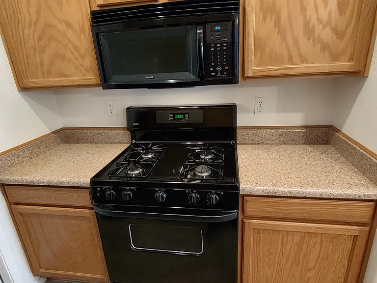 Gas range and microwave oven