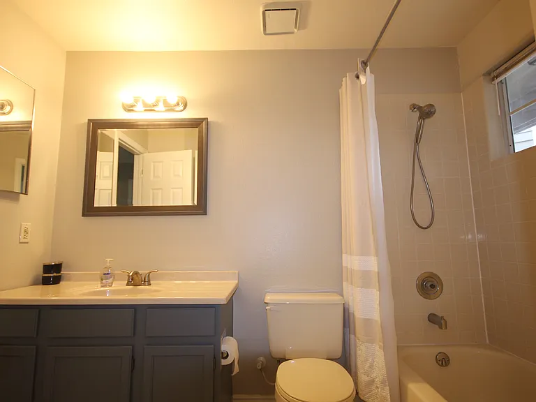 Hall bath adjoining bedroom