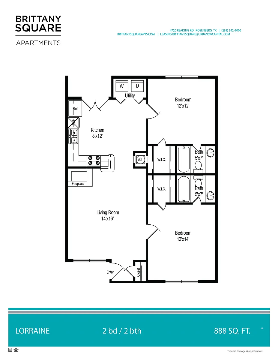 Floor plan 2X2- 888sqft