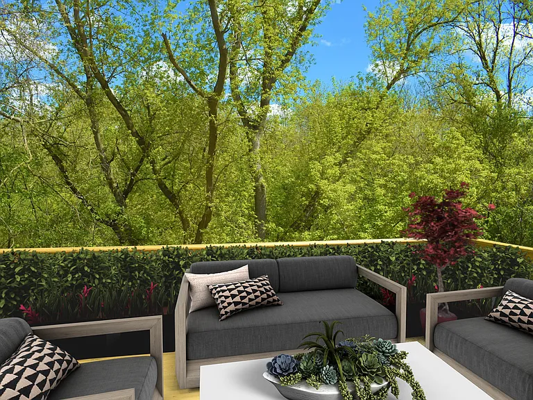 Breathtaking Two Story Balconies with Wooded Views