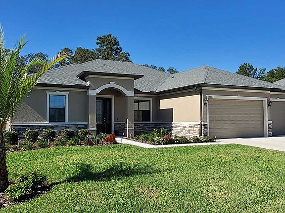 Carlingford - Front Exterior of New Home - Elevation 3 with Stone
