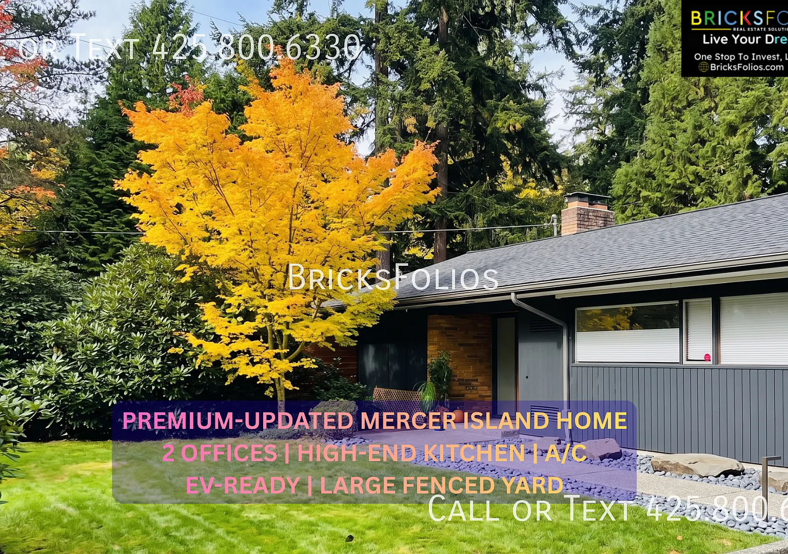 Premium-Updated Mercer Island Home | 2 Offices | High-End Kitchen | A/C | Ev-Ready | Large Fenced... — Photo 1