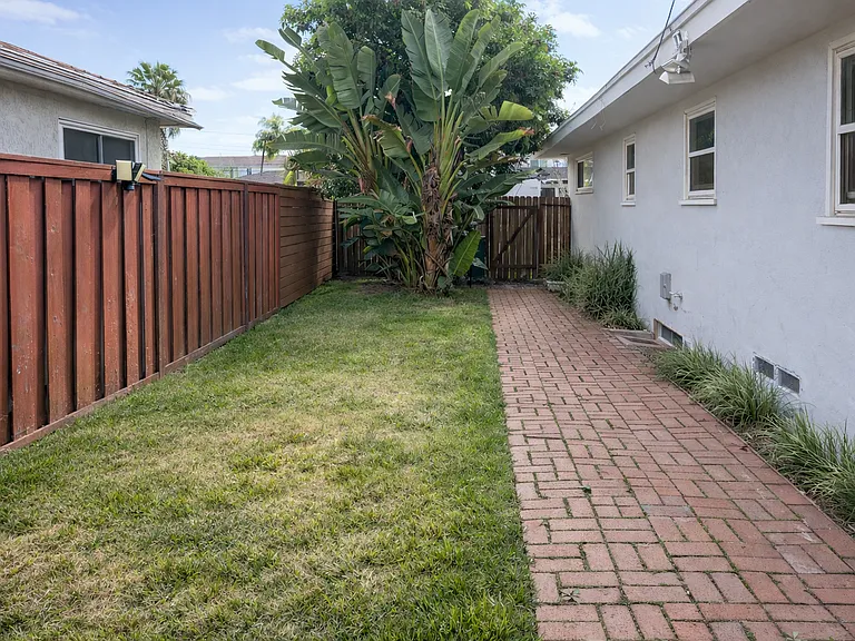 Private, fenced backyard.