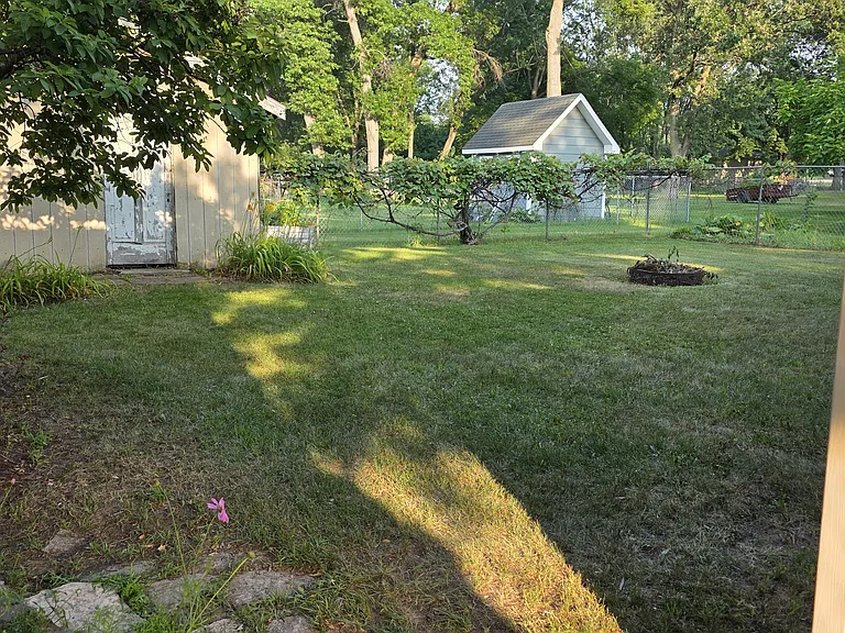Fenced backyard