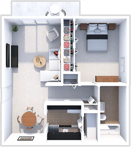 Floor plan 1 Bed 1 bath