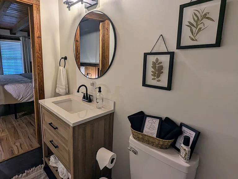 Main Level Bathroom attached to Master Bedroom