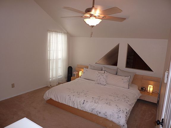 Master bedroom easily accommodates a king size bed