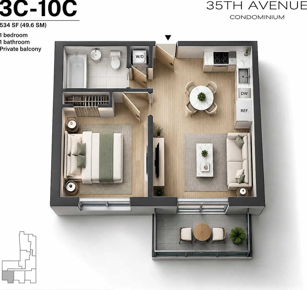 1 bed, 538 sqft, $2,850 — Photo 1