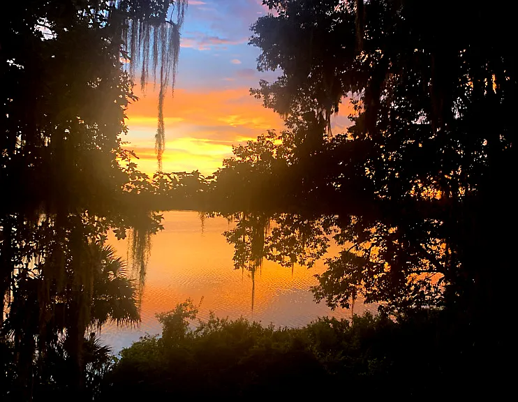 Sunset view from dining area
