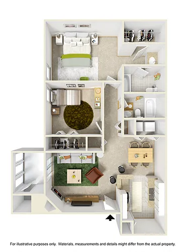 Floor plan 2 Bed 2 Bath