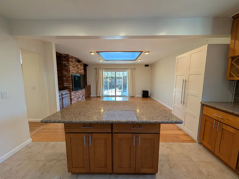 Island, facing family room.