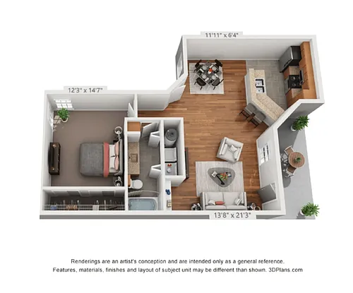 Floor plan 2nd Floor 1 Bed W/ Carport