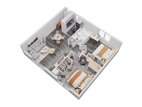 Floor plan 2 Bedroom1 Bathroom