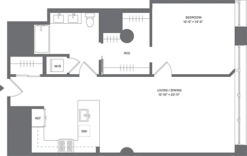 Floor plan 1 Bed/1 Bath_A8