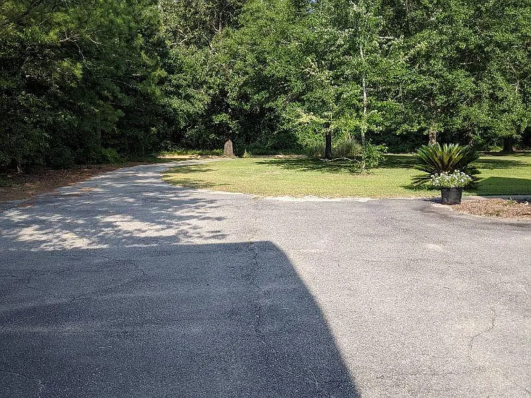 Looking toward the east from your carport down the driveway toward the road.