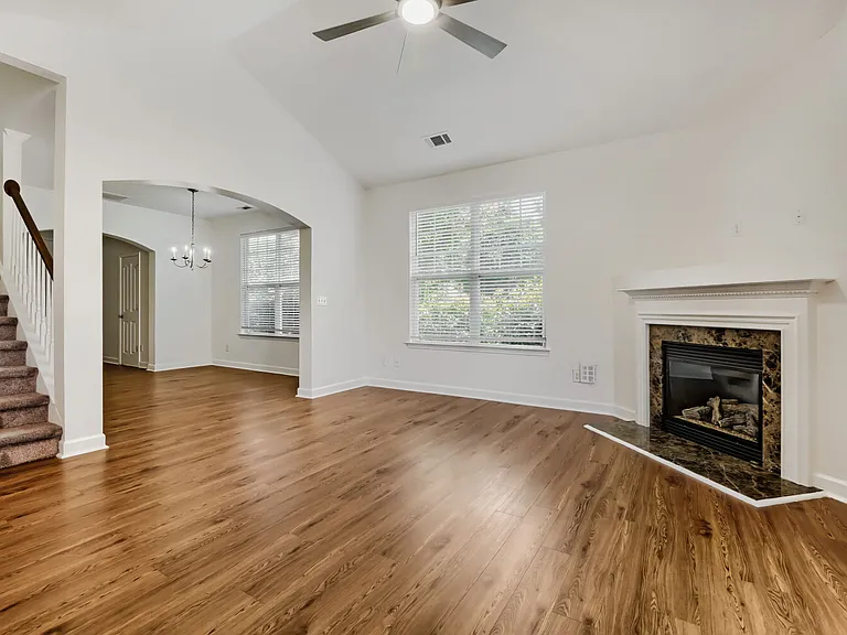 Living room shown without furniture