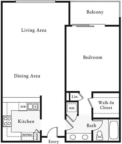 Floor plan 1 Bedroom K