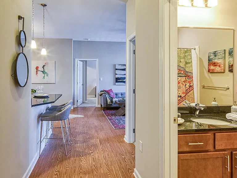 Vinyl wood plan flooring in living areas