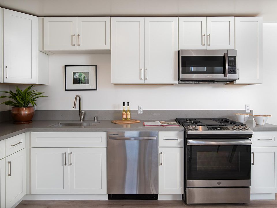 Staged photo. Furniture and art not included in rental.