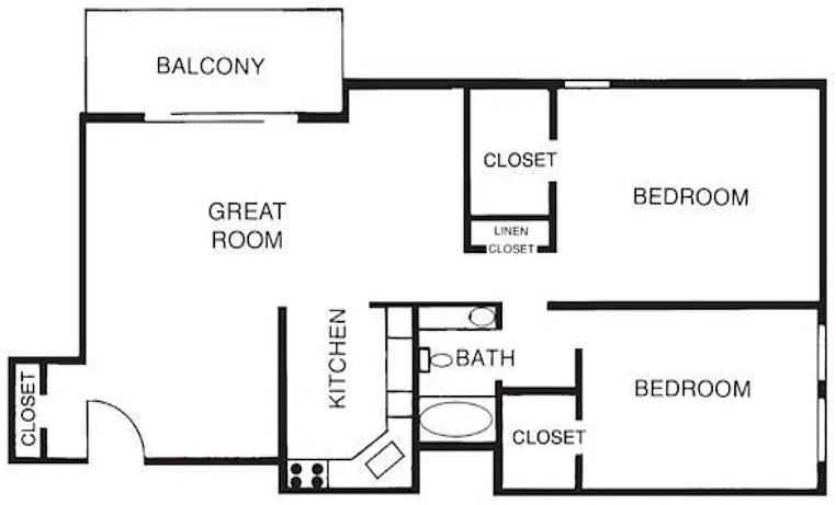 Floor plan 2D - 2 Bedroom