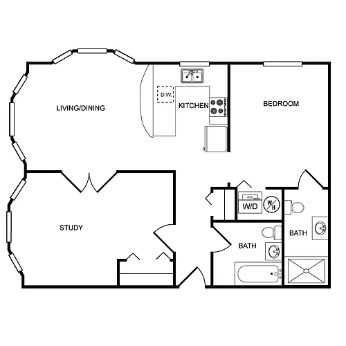 Floor plan Star 2 Bed 2 Bath