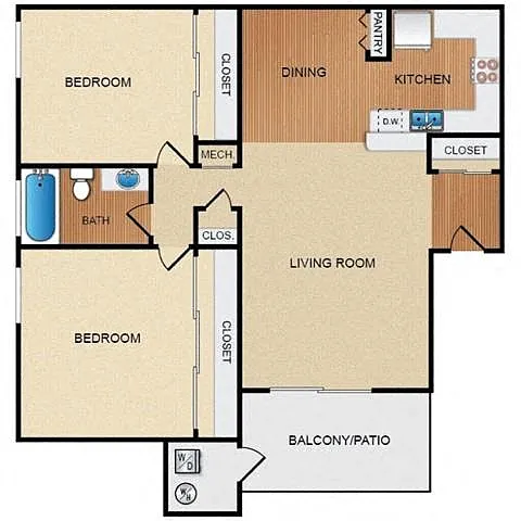 Floor plan Floorplan A (2x1)