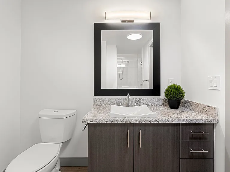 Guest bathroom at 1600 Vine in Hollywood, CA.