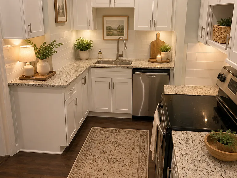 brand new kitchen with pantry and laundry off to the left side