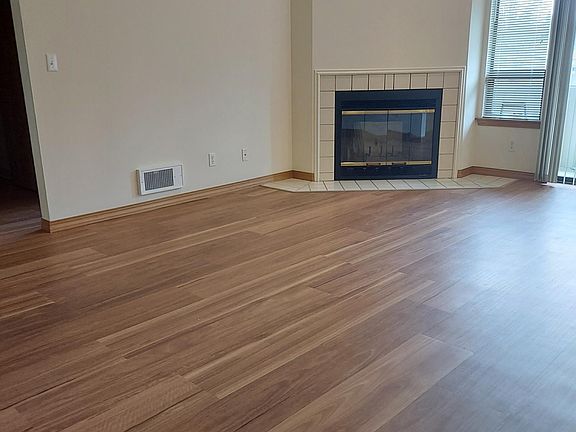 Living room with vaulted ceiling