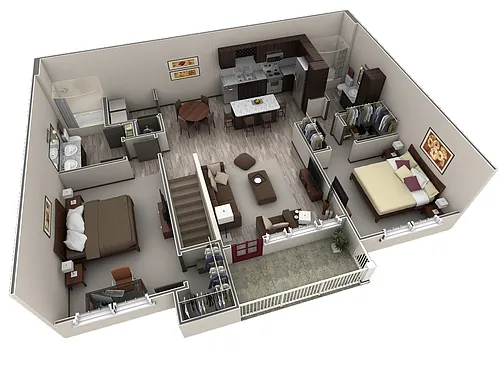 Floor plan 2 BR Grand Overlook Garage