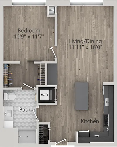 Floor plan 2-1B