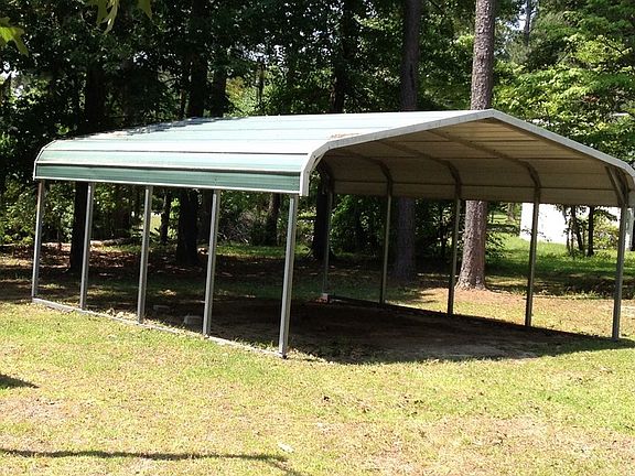 Metal covered carport for car or boat