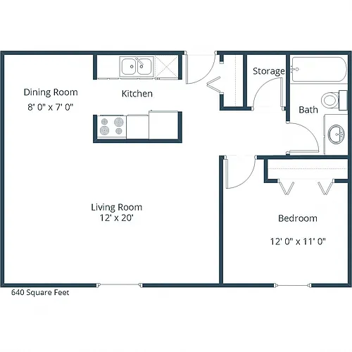 Floor plan One Bedroom 11A