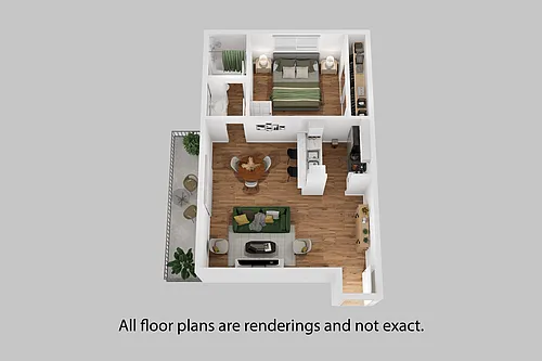 Floor plan 1 Bedroom + 1 Bath