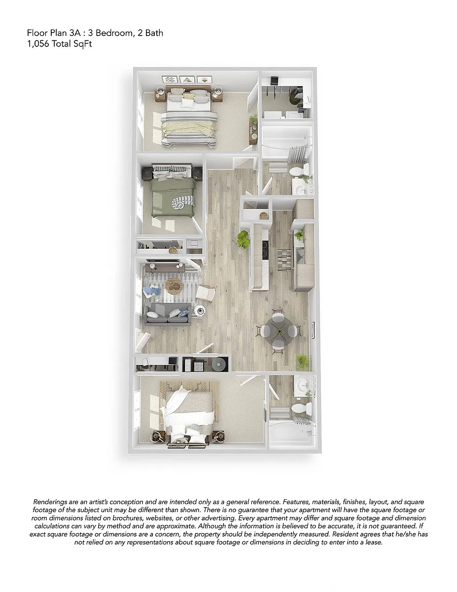 Floor plan 3x2 A Upgraded
