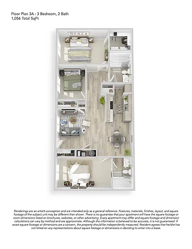 Floor plan 3x2 A Upgraded