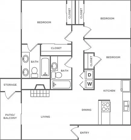 C2 | 3 bed 2 bath | 1221 Sq. Ft. C2 | 3 bed 2 bath | 1221 Sq. Ft.