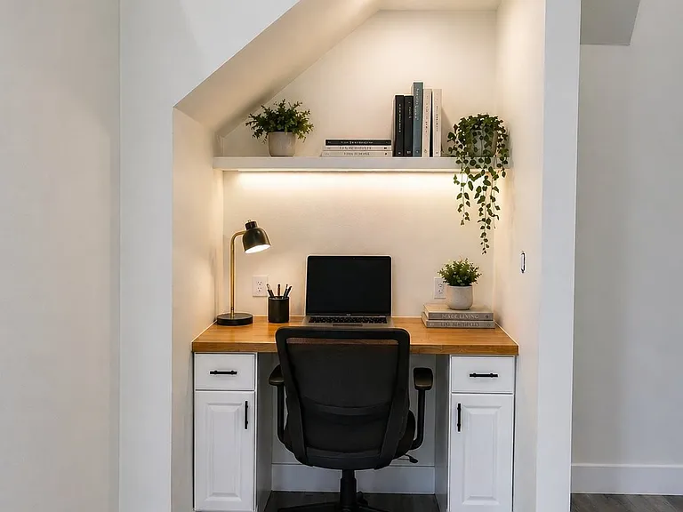 ENHANCED AND VIRTUALLY STAGED WITH AI. Suggested decorations are not found in the property.