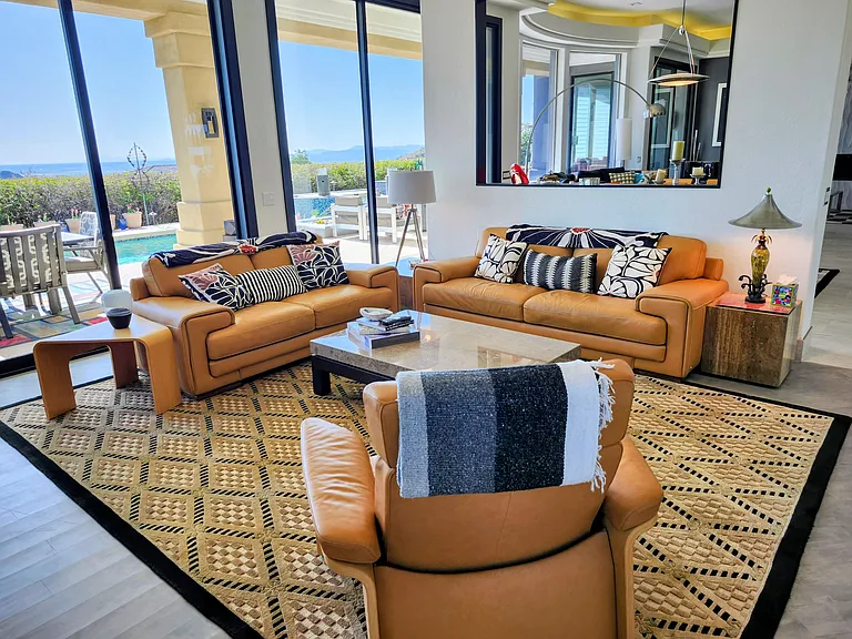 Spacious lounge flows into even more spacious living in this open modern layout