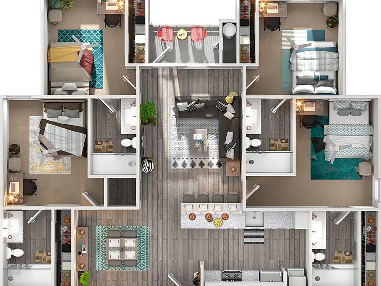 4 Bedroom, 4 Bathroom Floorplan 4 Bedroom, 4 Bathroom Floorplan