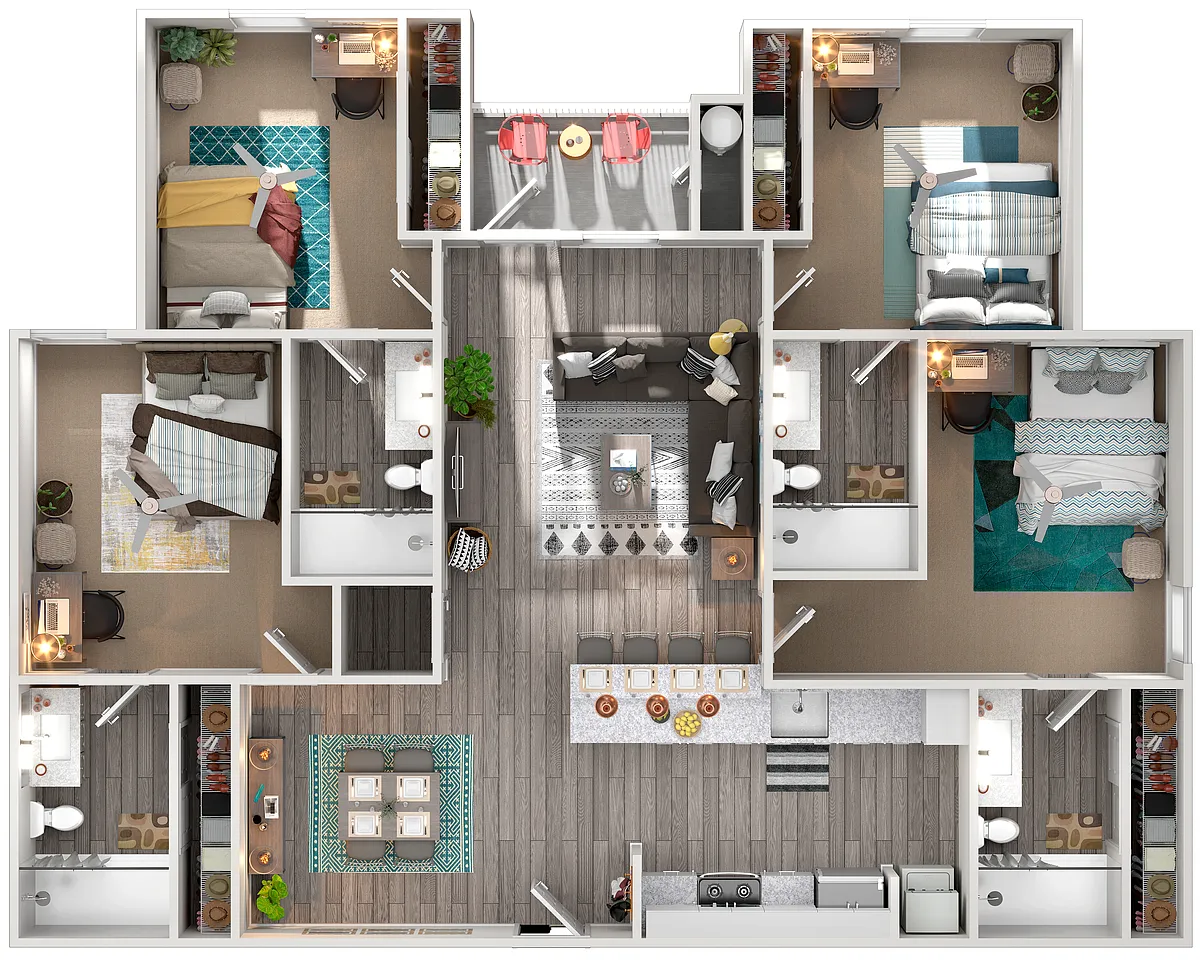 Floor plan 4x4 Unfurnished