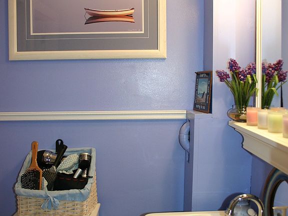 Freshly painted bathroom