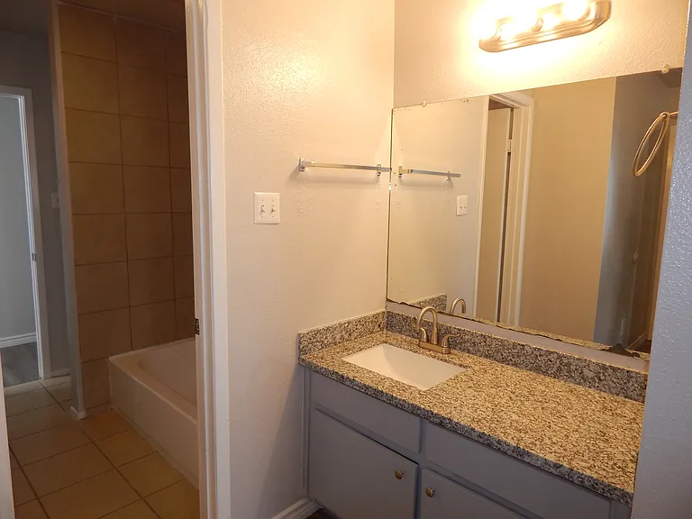 Townhome master bedroom vanity. Each bedroom has its own vanity and sink