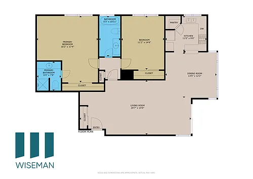 Floor plan Two-Bedroom Two-Bathroom