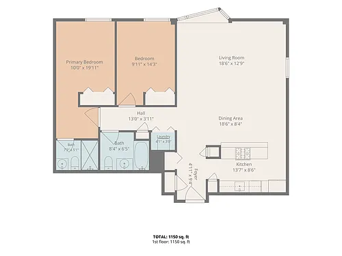 Floor plan 2 Bedrooms 2 Bath