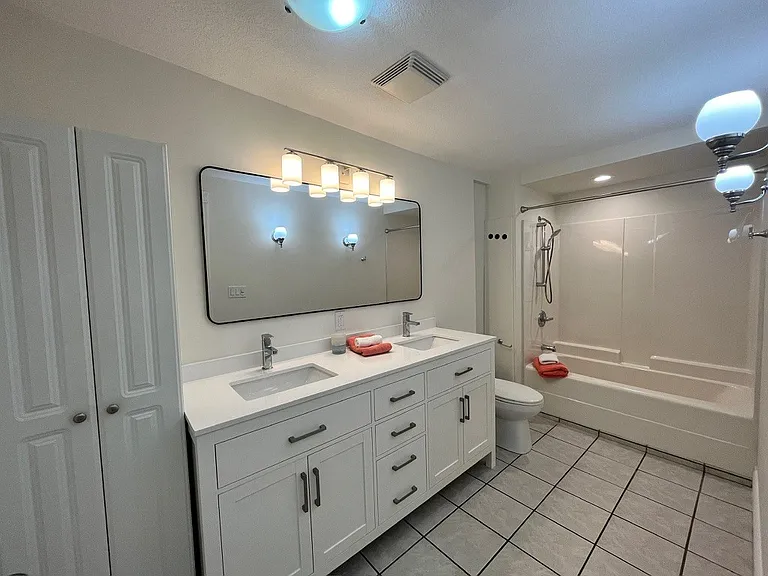 Newly appointed bathroom vanity and fixtures