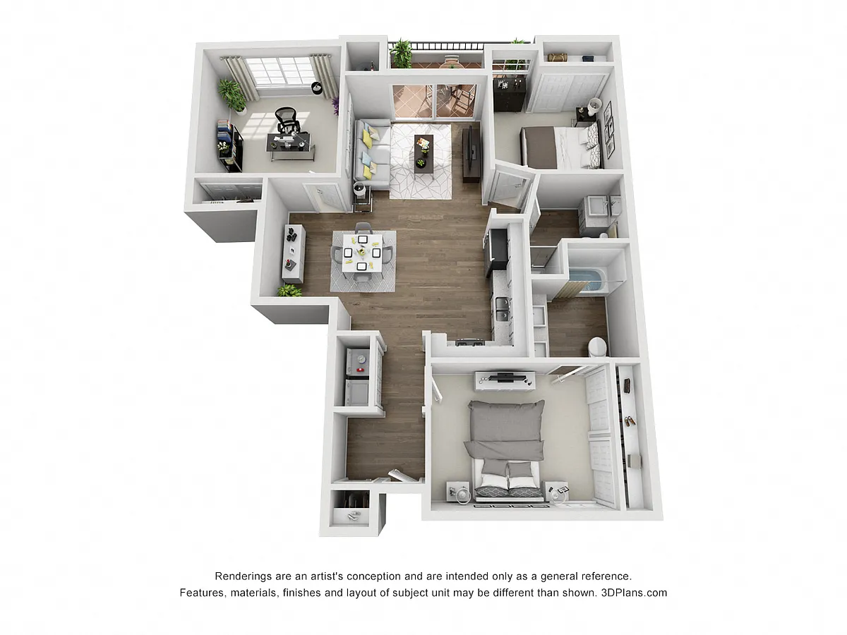 Floor plan 3 Bed 2 Bath B