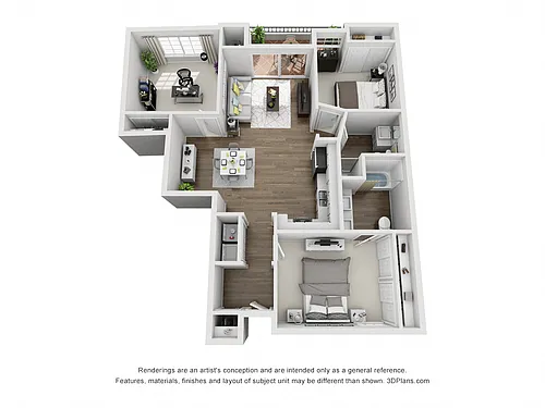 Floor plan 3 Bed 2 Bath B