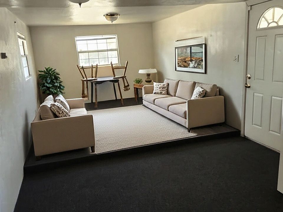 furniture and picture and white rug not included