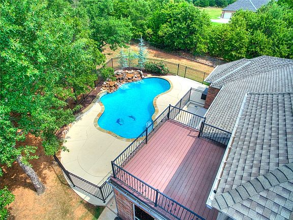 The upper deck off the bonus room over looking the pool.